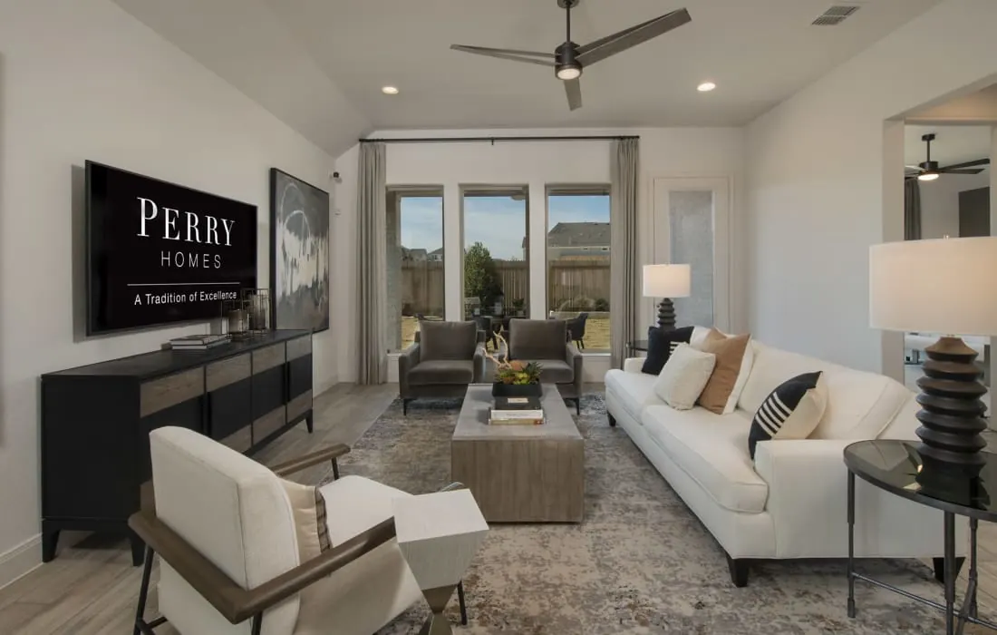 Perry Homes family room interior